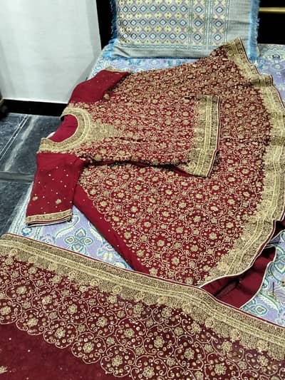 Bridal lehenga with jewelry