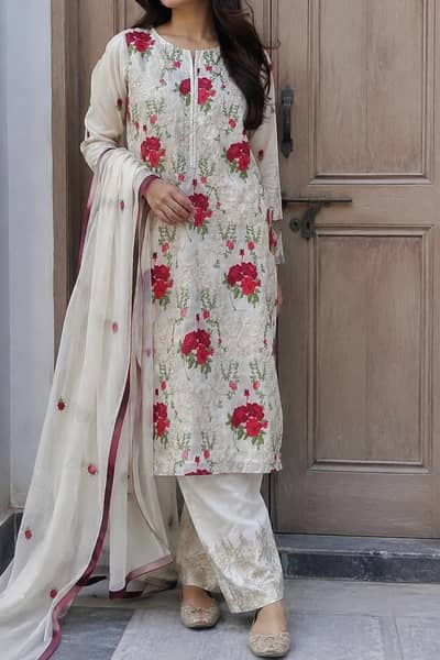 Beautiful 3-Piece Embroidered Suit