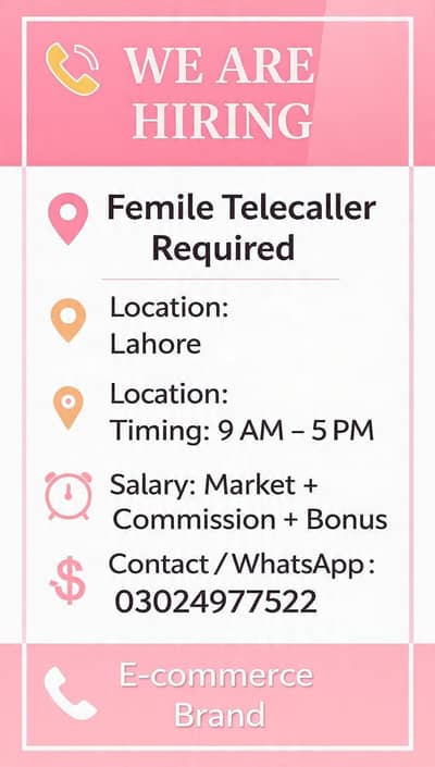 Need female staff urgently
