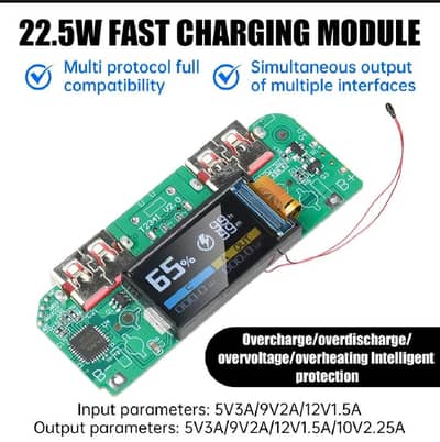 22.5W Fast Charging Module with colorful display