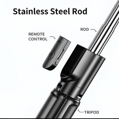 4-in-1 Tripod Selfie Stick Black ABS Plastic