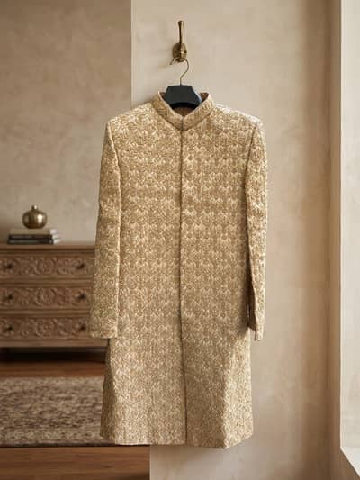 Barat Sherwani with Kurta Pajama & Khussa & Jama war shall