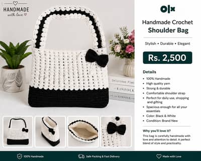 Handmade crotchet shoulder bag