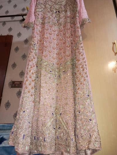 peach maxi with pista duptta
