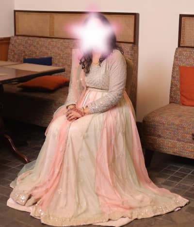 maxi with inner lehnga