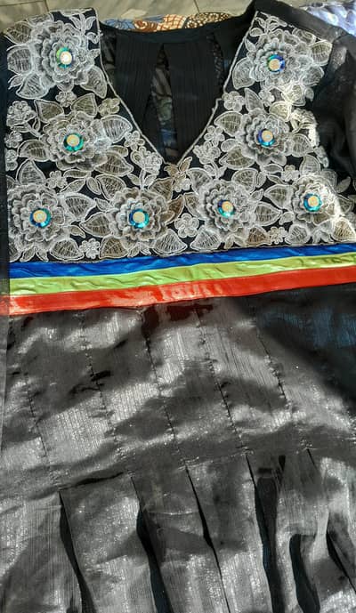 party wear short frock with inner and dupatta medium size