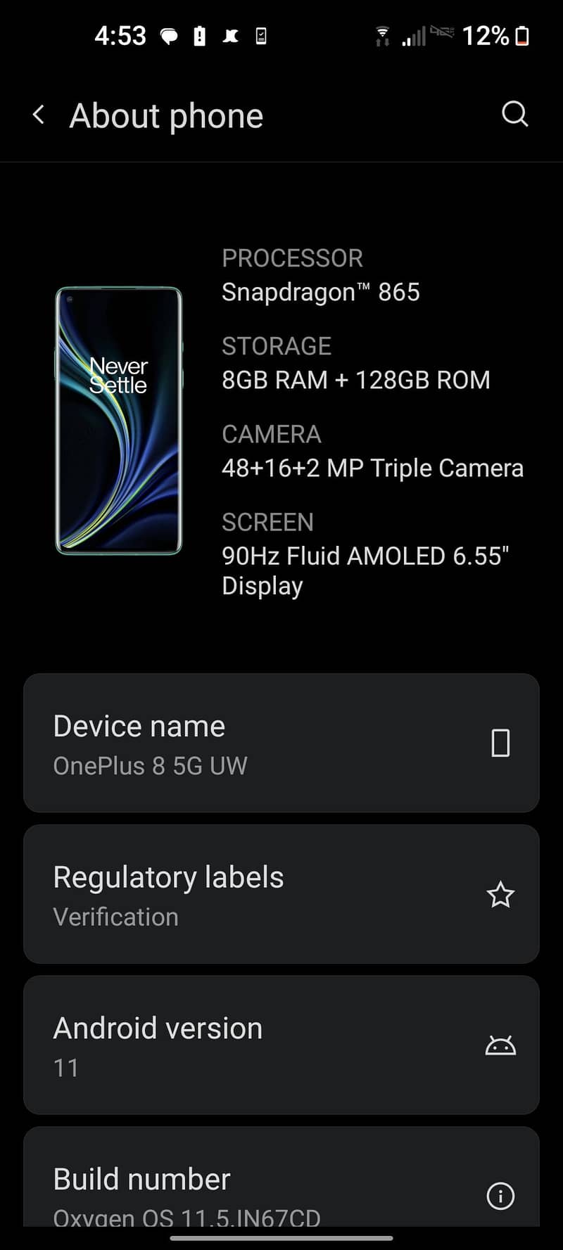 OnePlus 8uw 8
