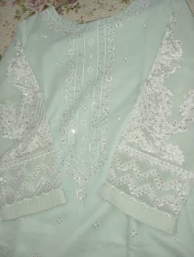 Color: Light Blue with White Embroidery