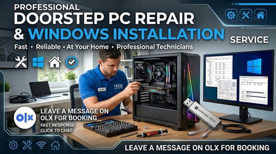 PC Maintenance, Servicing & Windows Setup at Your Home