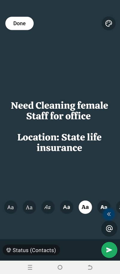 Need  female maid Staff for office