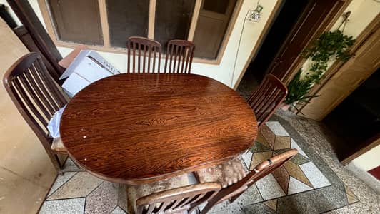 Dinner Table with 6 Chair Set For Sale