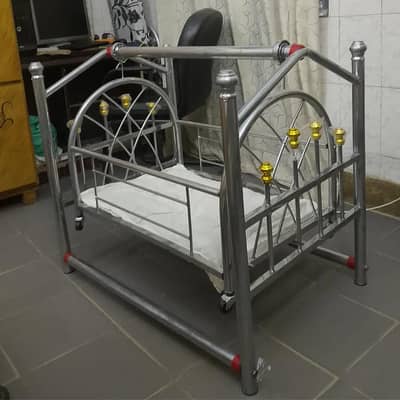 premium stainless steel baby swing cradle with bassinet bed