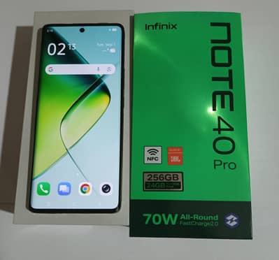 Infinix Note 40 Pro 12+12/256GB Condition 10/10 Genion Box & Charger