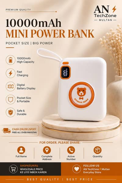 10000mAh Mini Power Bank Fast Charging Digital Display