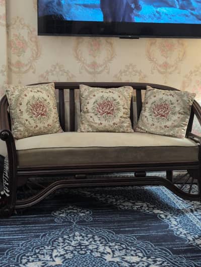 solid shesham wood sofa