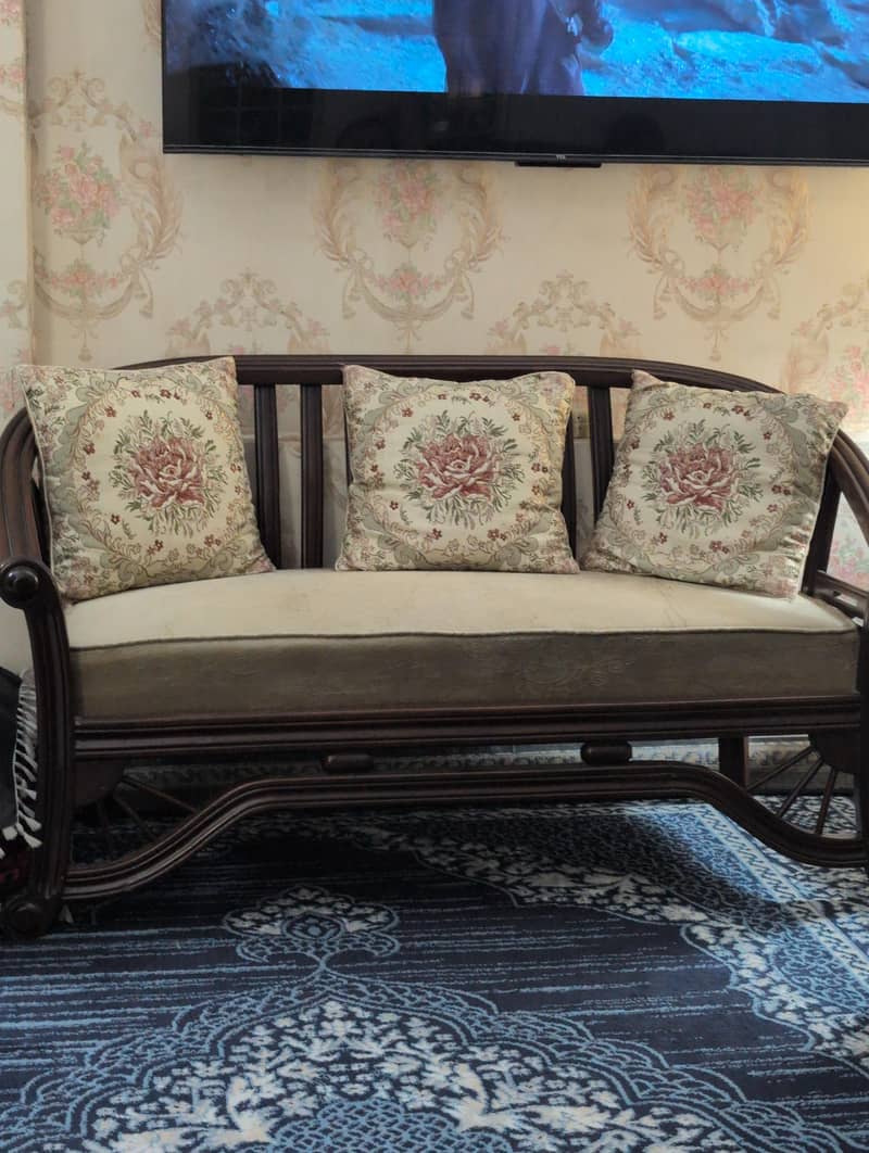 solid shesham wood sofa 0