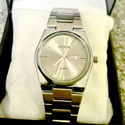 FTTPON Sleek Stainless Steel Men's Watch - Original Box Included