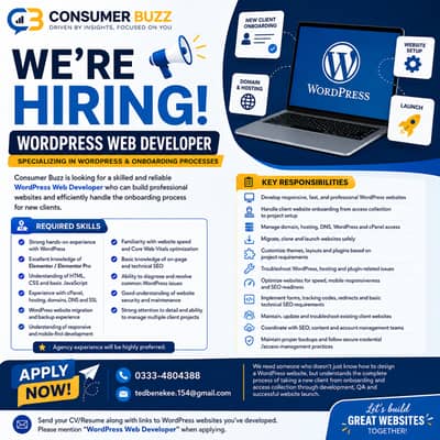 WE’RE HIRING — WORDPRESS WEB DEVELOPER