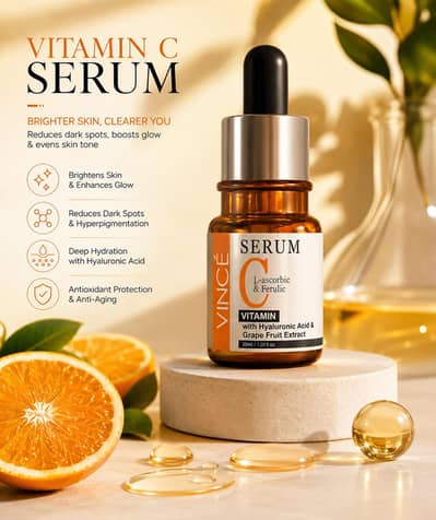 Vitamin C serum glowing skin / brightening / dark spots removed 