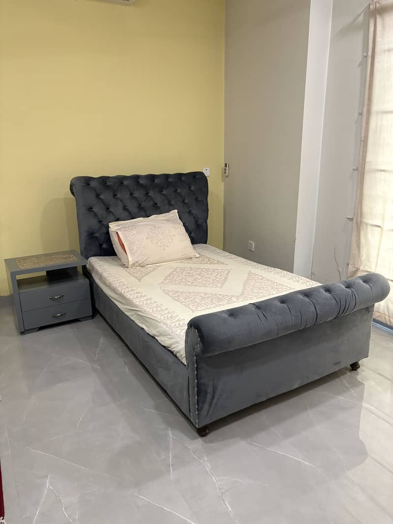 Single Bed, Mattress & Side Table 0