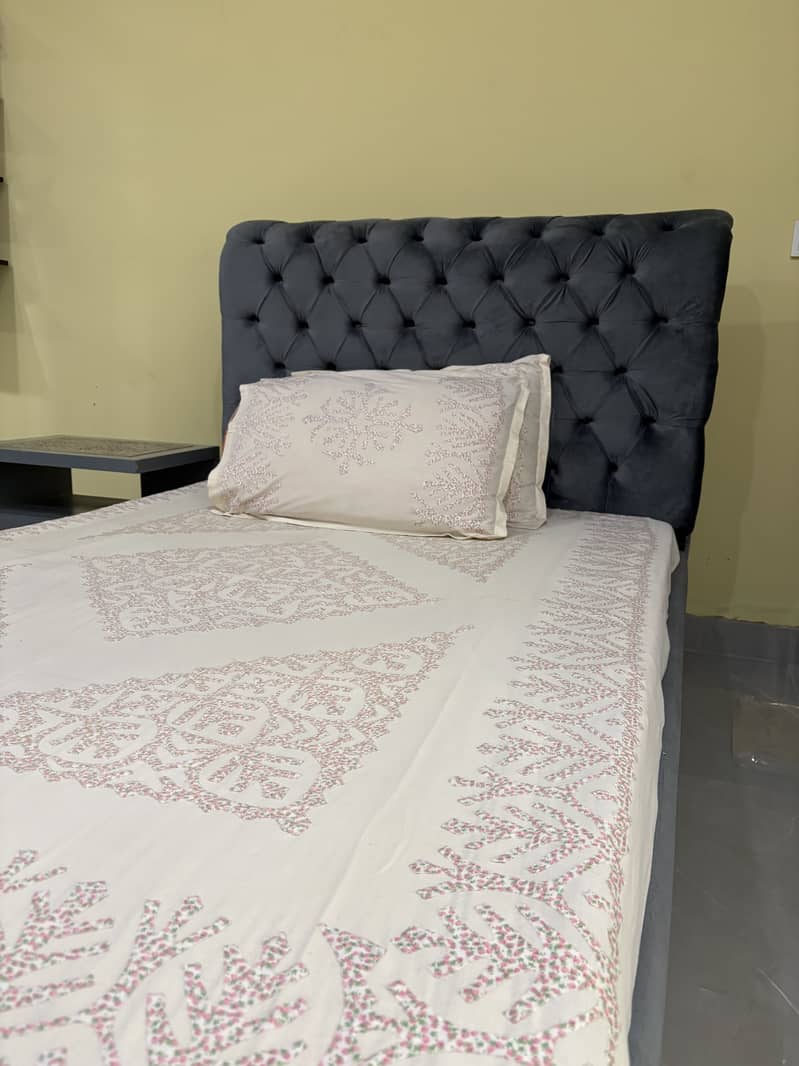 Single Bed, Mattress & Side Table 2