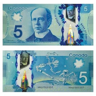 Rare Collectible Canadian $5 Note – Foreign Banknote Collection