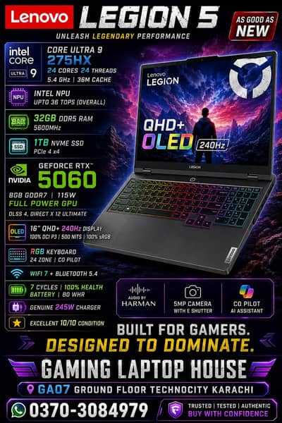 Legion 5 | RTX 5060 | Ultra 9 275HX | Gaming Laptop House