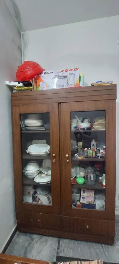 king size bed and showcase