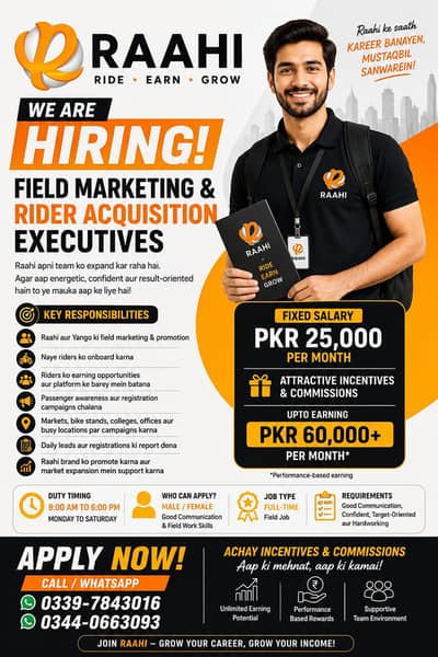 Field Marketing & Rider Acquisition Executive – Raahi