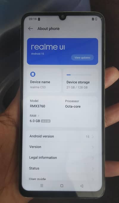 Realme C53 6 Gb Ram 128 Gb Rom Complete Box with 33w fast charge.