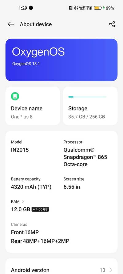 One Plus 8  contact: 03158105677