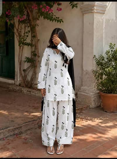 3pc Cotton print suit ready to wear trendy dress