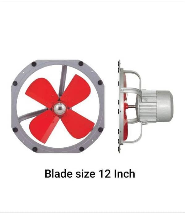 Metal Exhaust Fan | Industrial Kitchen & Wall Exhaust Fan | Heavy Duty Ventilation Fan with Motor | Available in Multiple Sizes (8/10/12 Inch)
