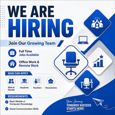 We are hiring males and females for office and online work