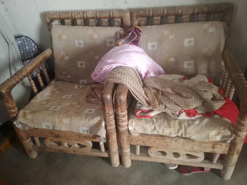 Wood sofa set 1