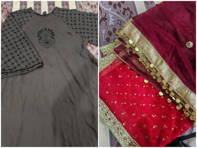 new abaya and 2 fancy net duppta for sale