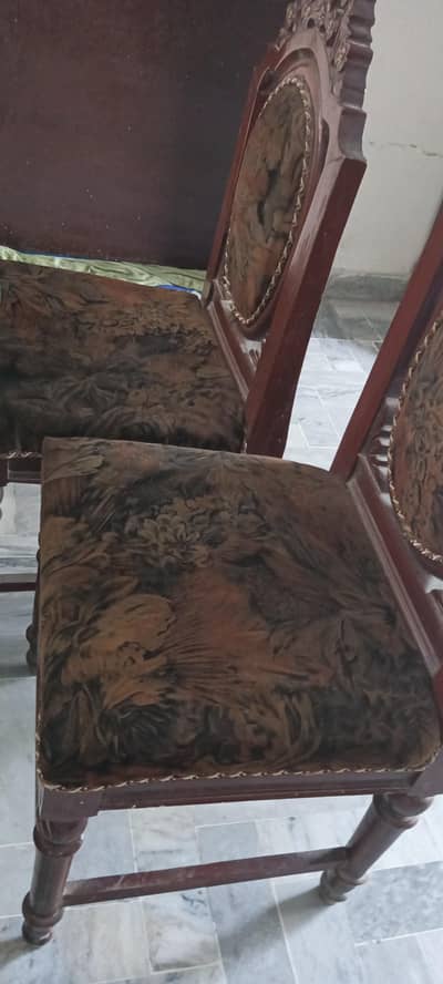 dining table and five chairs