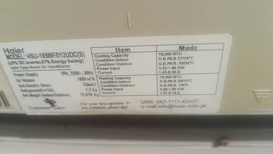 Haier 15 tan AC inverter for sale.