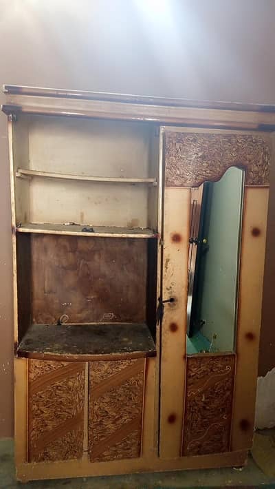 Wooden cabinet with mirror