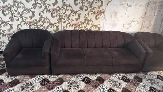 Sofa Set 5 Seater Chenille Velvet