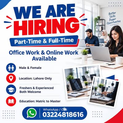 WE ARE HIRING MALE AND FEMALES STAFF FOR OFFICE WORK