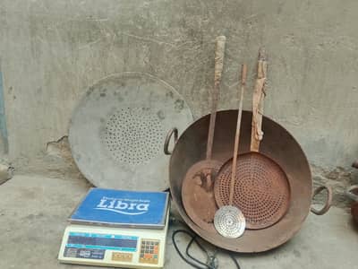 Large Iron Kadahi with Cooking Equipment