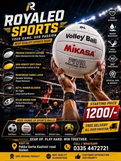 Volleyballs | Sports Ball | Royaleo Sports |Free Delivery All Pakistan