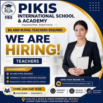 teachers required