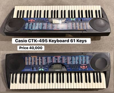 Casio CTK-495 Keyboard 61Keys /Piano/Guitar/Electric/Bass/Amp