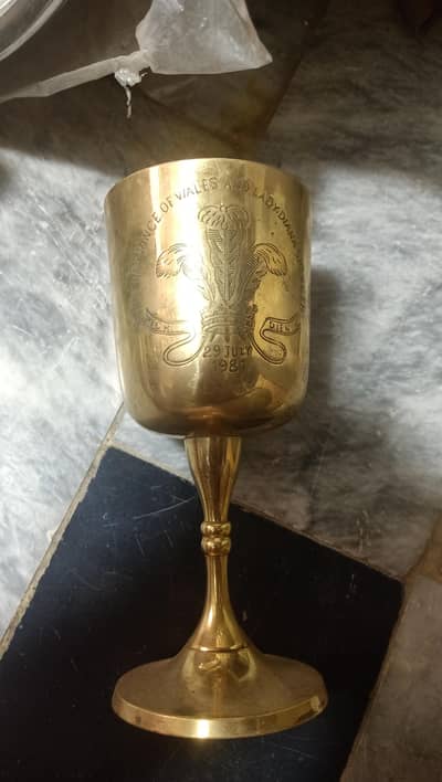 Ultra-Rare 1981 Royal Wedding Solid Brass Goblet