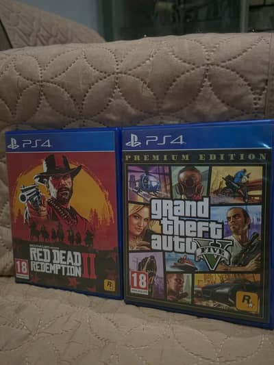 GTA 5 + RED DEAD REDEMPTION  2 FOR SALE ( PS4]