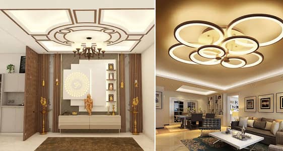False ceiling-Gypsum ceiling-PVC wallpanel-Wooden floor-Blinds-Grass