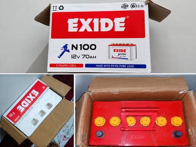  Exide N100 Battery  – Used Like New