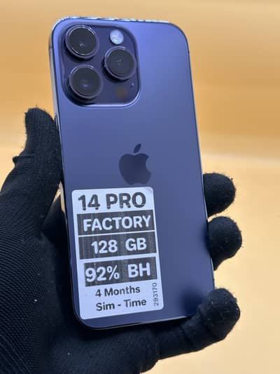 Apple iPhone 14 Factory unlock 128 Non PTA 4 months Sim time 92% BH